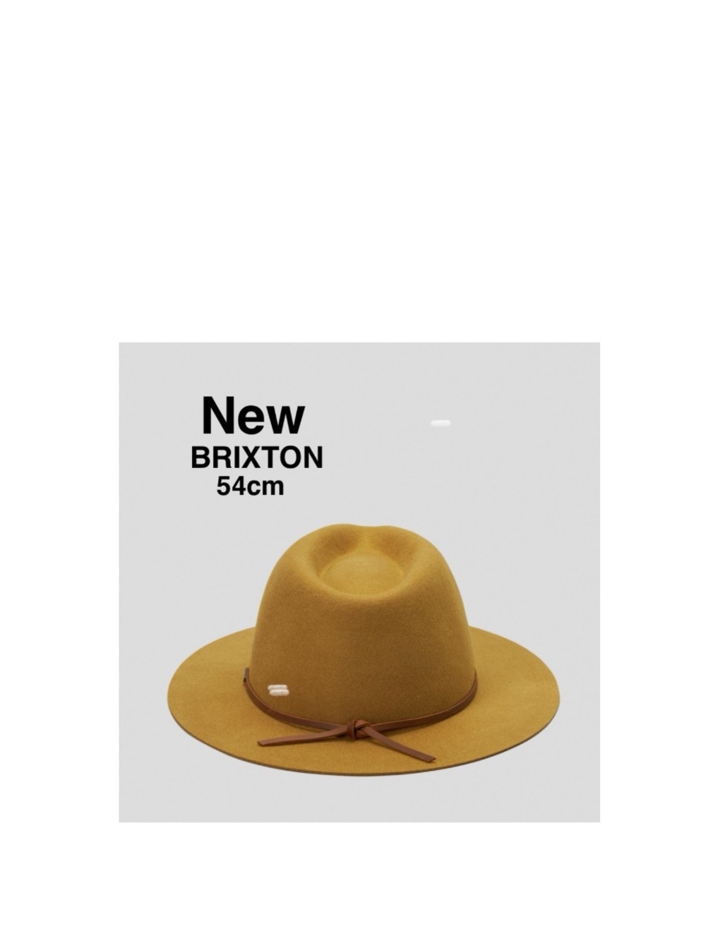 NEW BRIXTON 100% WOOL Brixton Wesley Packable Fedora 54cm Color:Maize ⭐️⭐️⭐️⭐️